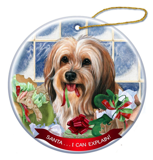 Sable Tibetan Terrier Dog Porcelain Ornament Pet Gift 'Santa.. I Can Explain!'