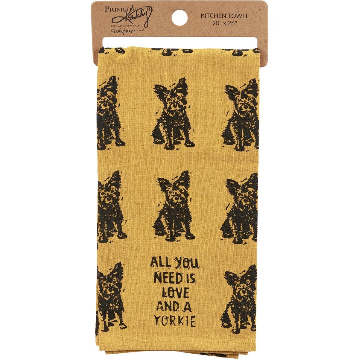 Primitives by Kathy Kitchen Towel - All You Need Is Love And A Yorkie
