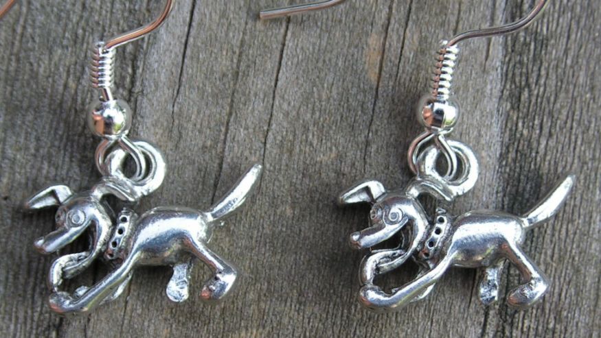 3-D Tiny Dog Earrings