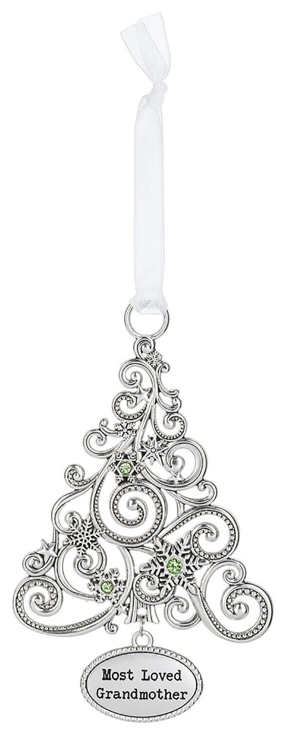 Ganz Ornament Oh Christmas Tree with Snowflakes - Most Loved Grandmother