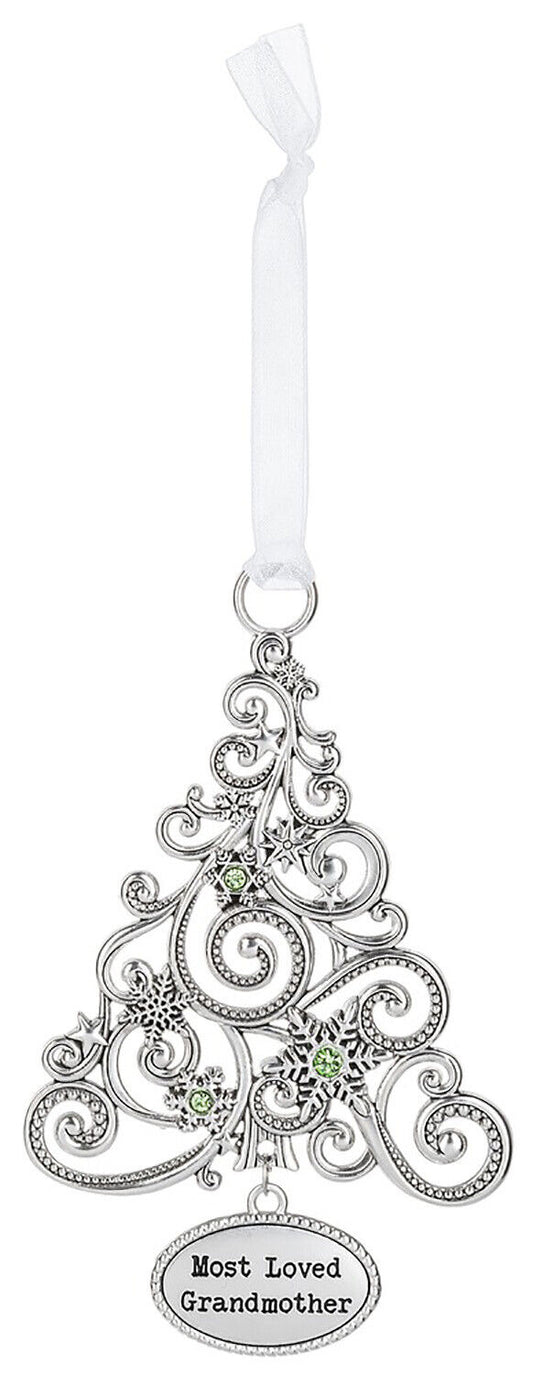 Ganz Ornament Oh Christmas Tree with Snowflakes - Most Loved Grandmother