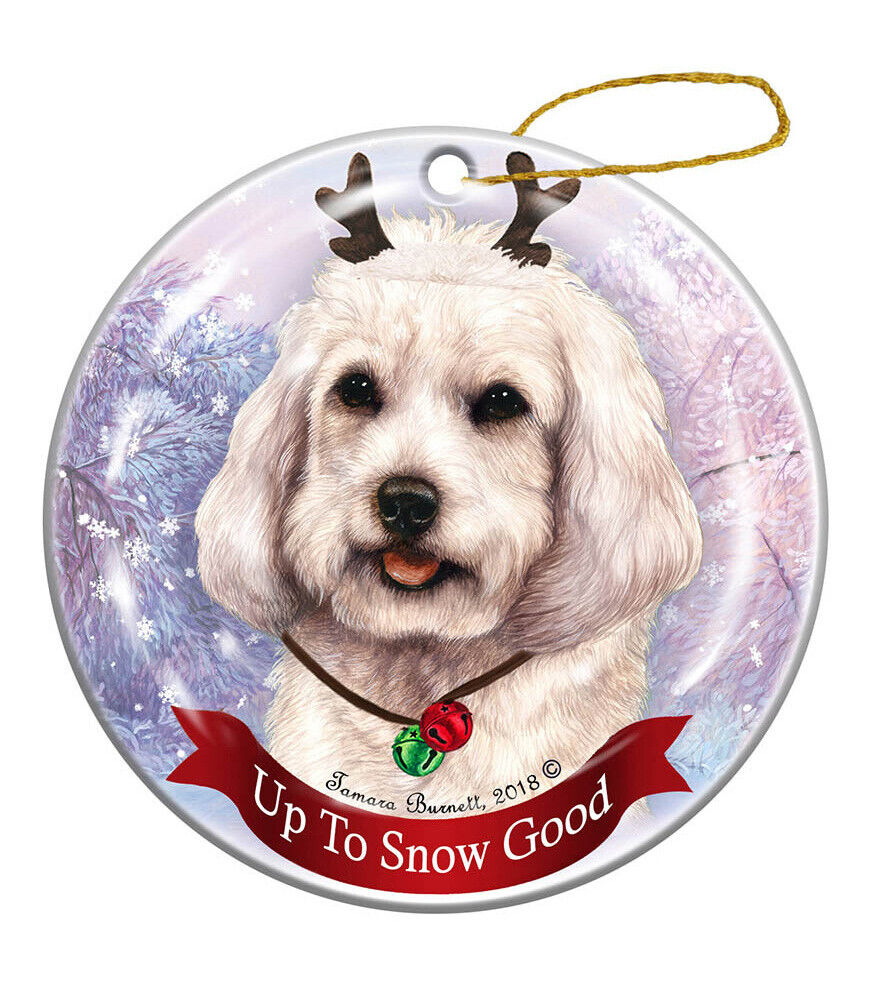 Holiday Pet Gifts Cockapoo White Dog Porcelain Christmas Ornament
