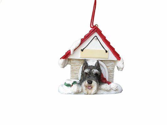 Schnauzer Doghouse Ornament Hand Painted and Easily Personalized