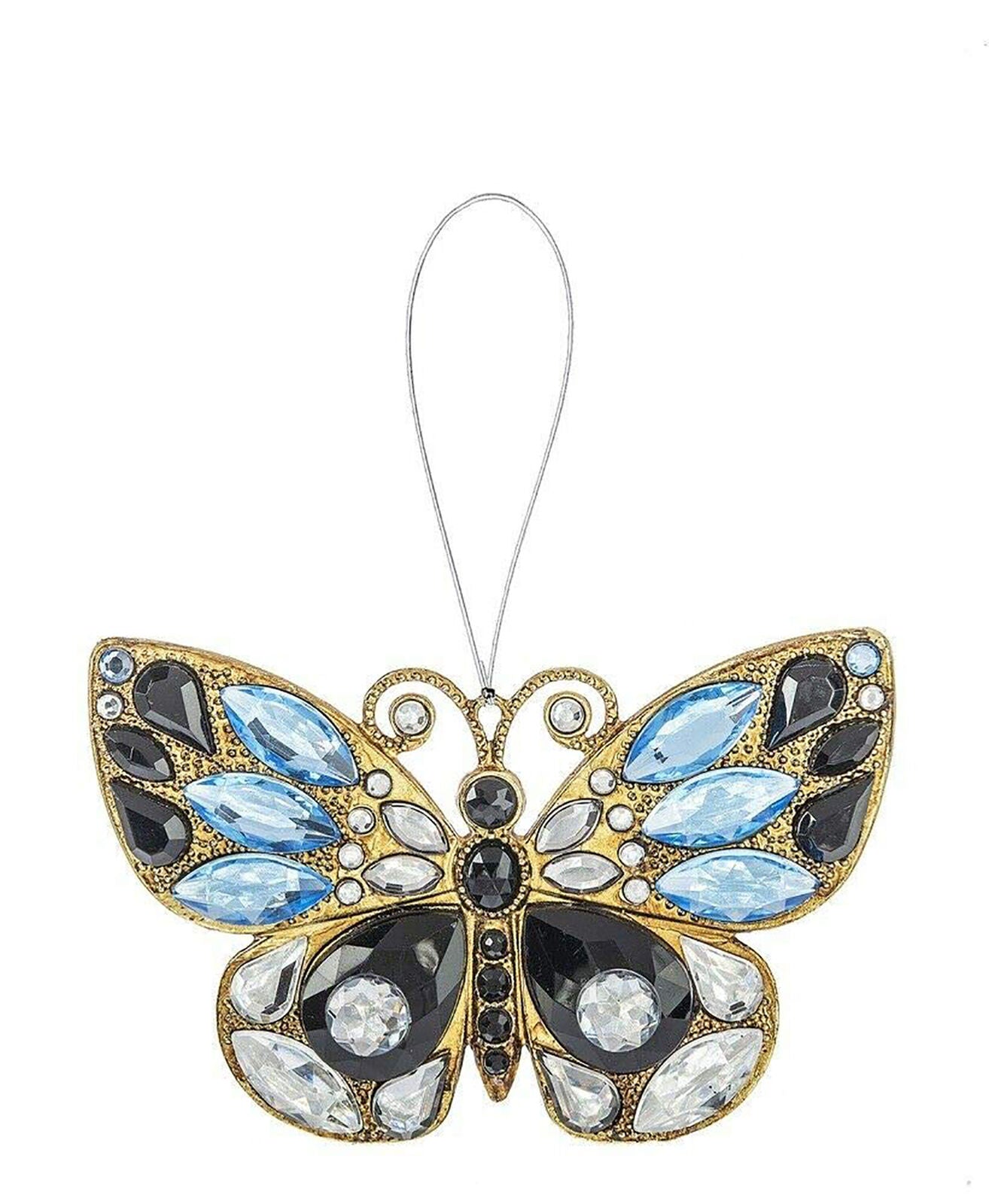 Ganz Acrylic 4" W x 2 1/2" L Radiant Butterfly Ornament 4in ACRY-559 (Blue)