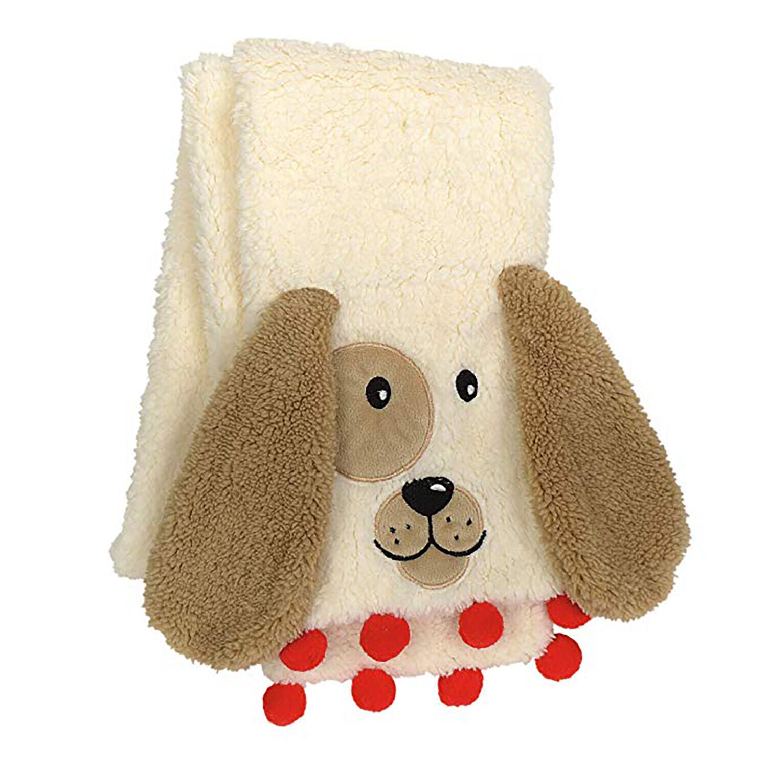 Department 56 Snowpinions Cute Brown and White Dog Winter Scarf