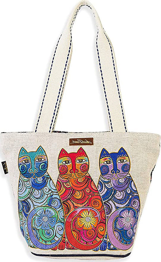 Women's Laurel Burch, Olas De Colores Multicolor Cats Medium Tote Bag