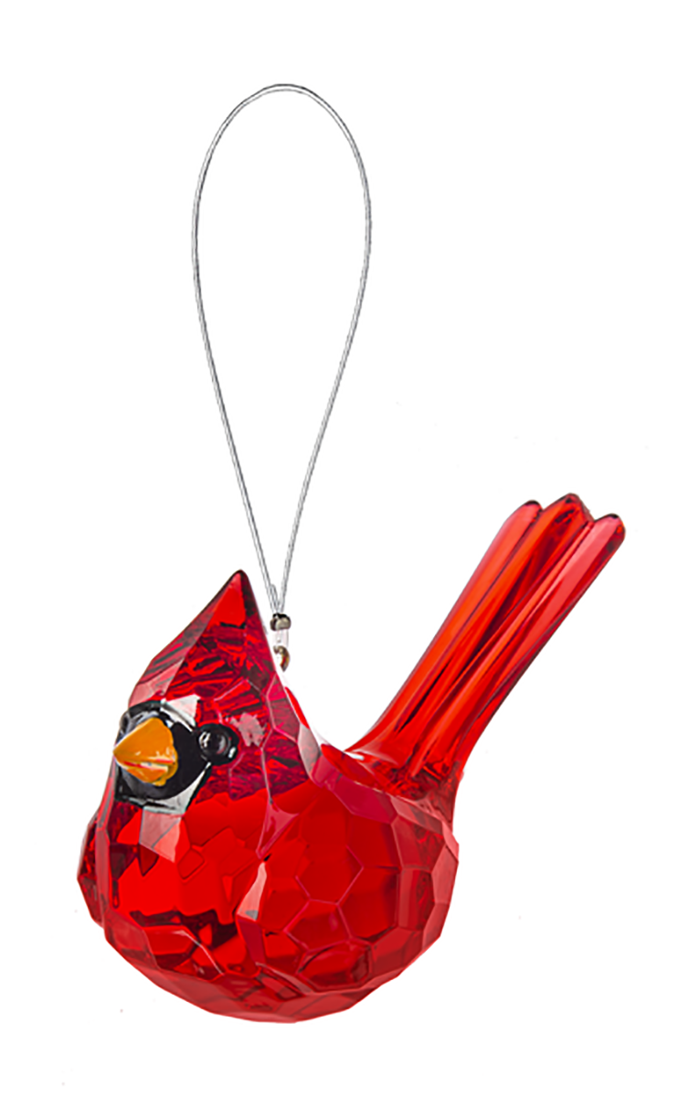 Ganz ACRYX-173 Decorative Hanging Ornament, Acrylic, Elegant Cardinal, 3.5"