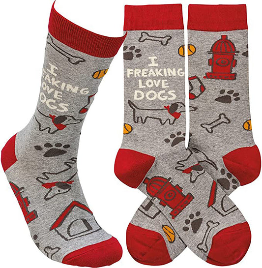 Primitives by Kathy 113729 - I Freaking Love Dogs Socks