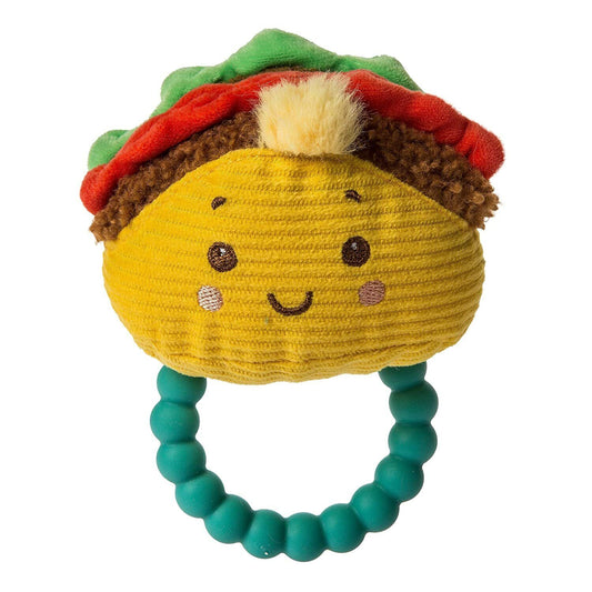 Mary Meyer Sweet Soothie Soft Baby Rattle with Teether Ring, 6-Inches, Taco