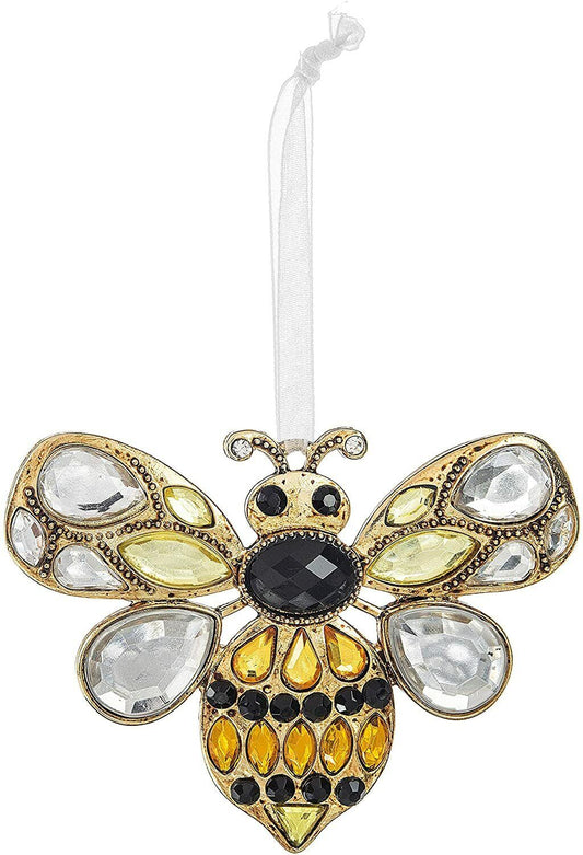 Ganz Sweet Bee Sunshine Yellow 3 x 2 Acrylic & Zinc Decorative Hanging Ornament