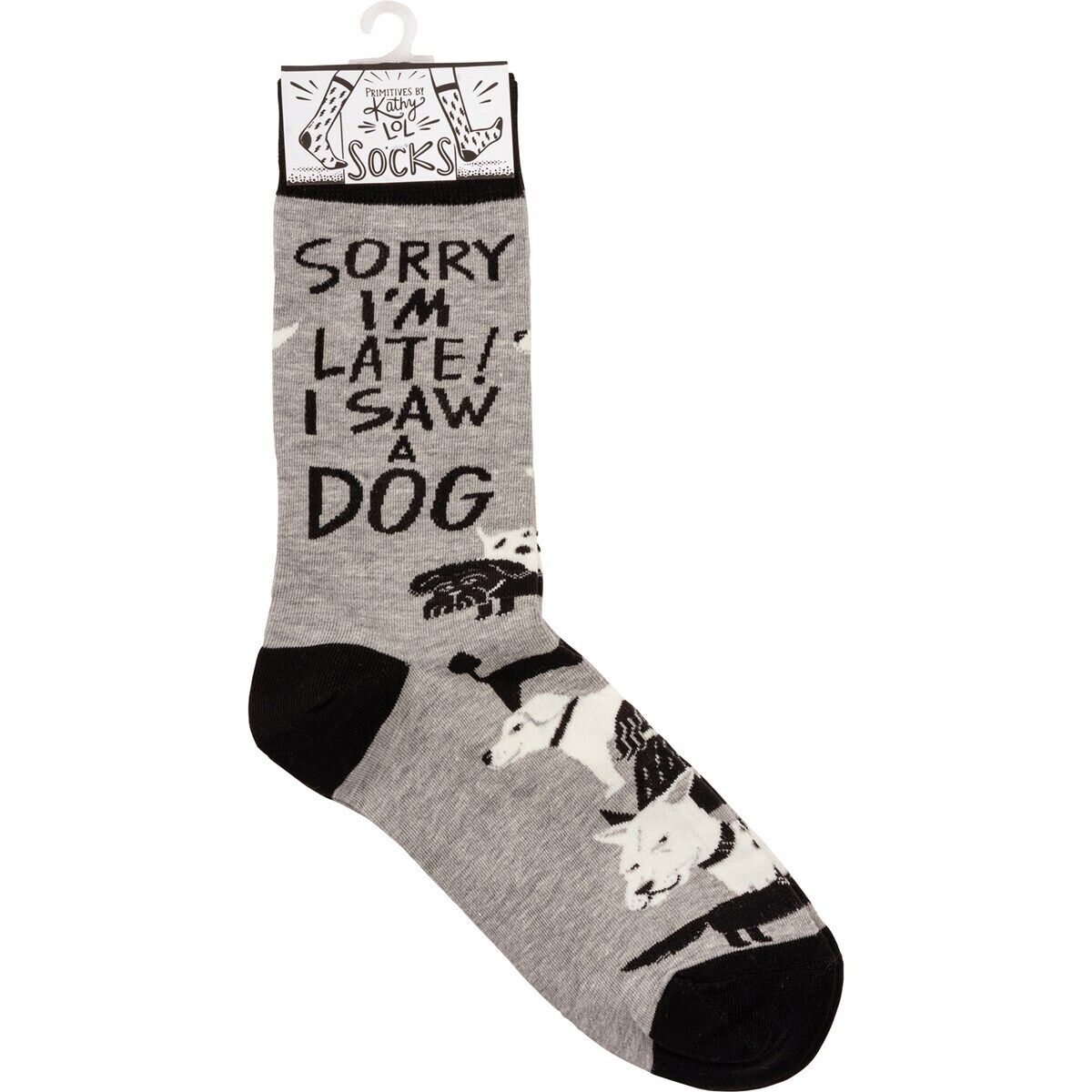 Primitives by Kathy 113092 Sorry I'm Late I Saw a Dog Socks