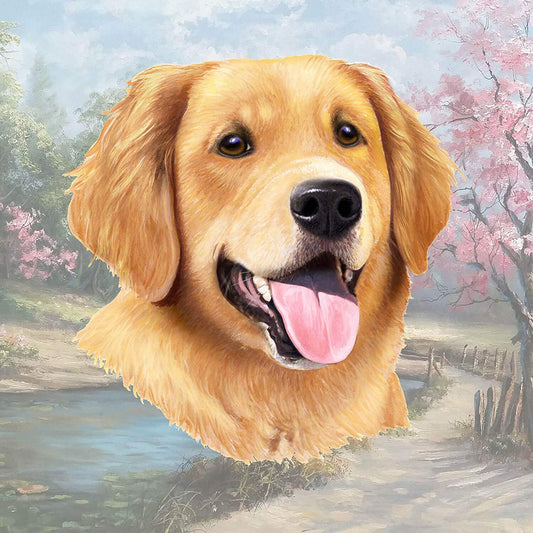 Golden Retriever (Closeup) Tabletop Drink Coaster (1)