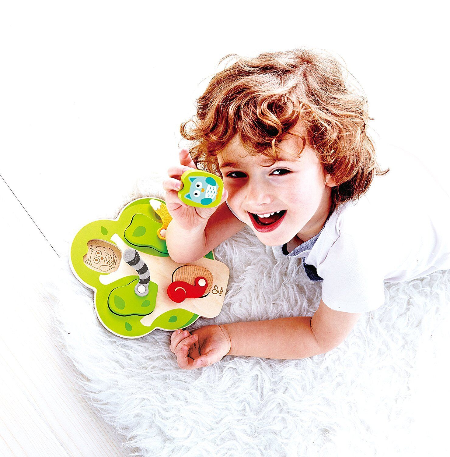 Hape Woodland Animals in Tree Puzzle Game, 4 pieces for Toddlers