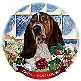 Basset Hound Tri Dog Porcelain Ornament Pet Gift 'Santa. I Can Explain!'