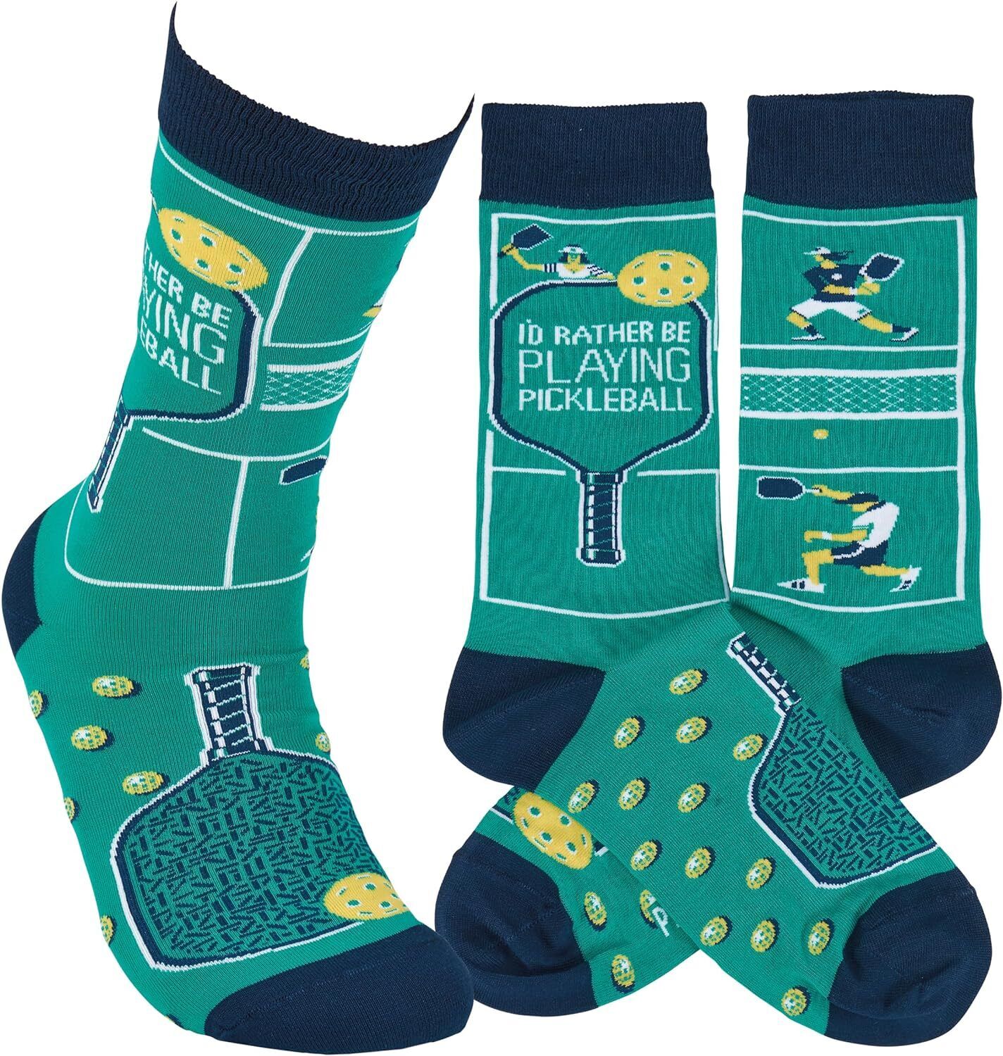 Primitives by Kathy - I'd Rather Be Playing Pickleball Socks, One Size, Unisex