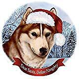 Holiday Pet Gifts Siberian Husky Red/White Brown Eyes Porcelain Ornament