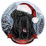 Holiday Pet Gifts Neapolitan Mastiff Black Uncropped  Porcelain Ornament