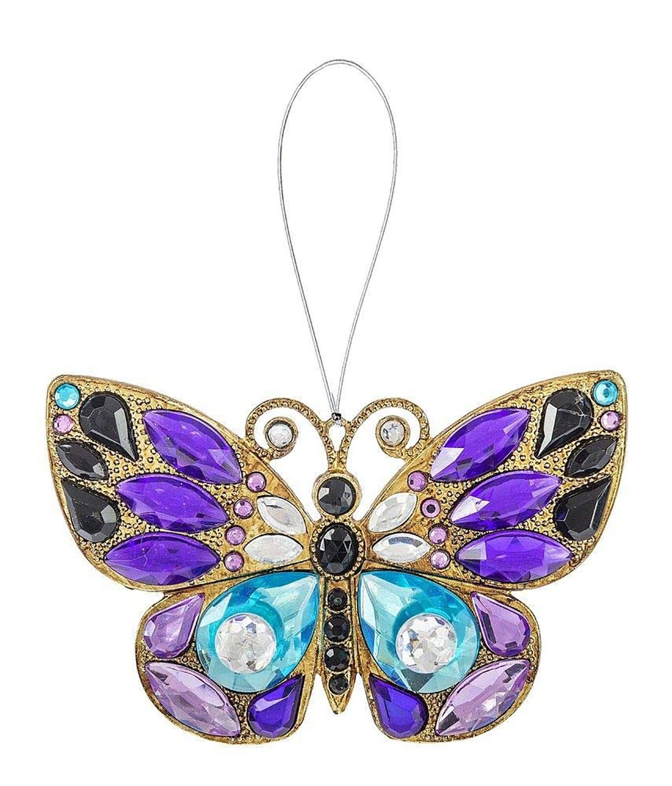Ganz Acrylic 4" W x 2 1/2" L Radiant Butterfly Ornament 4in ACRY-559 (Purple)