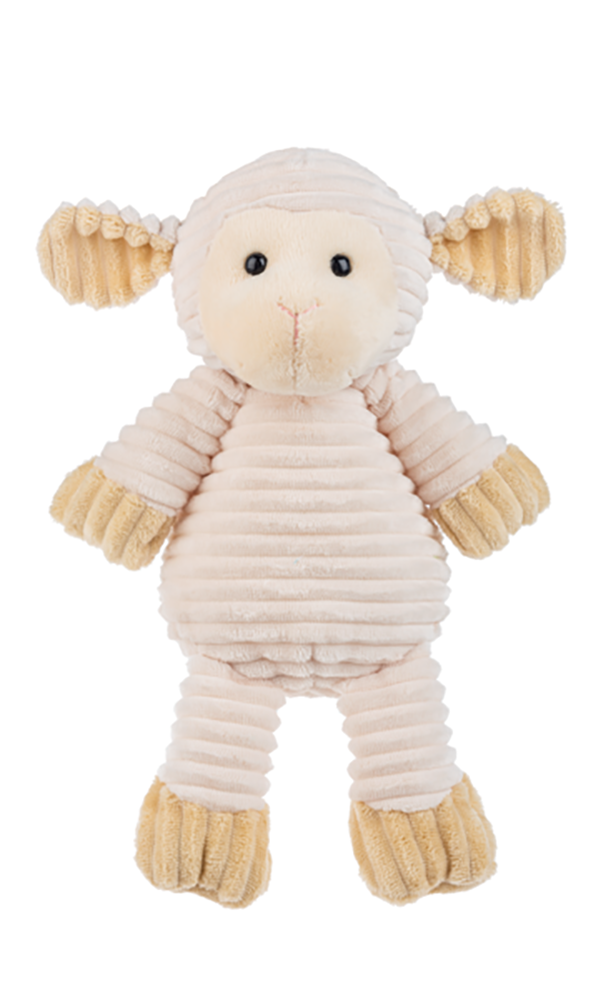 Ganz Ribbles Cream Lamb Corduroy Plush Stuffed Animal Toy, 12"