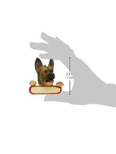 German Shepherd Ornament "Santa's Pals" With Personalizable Name Plate