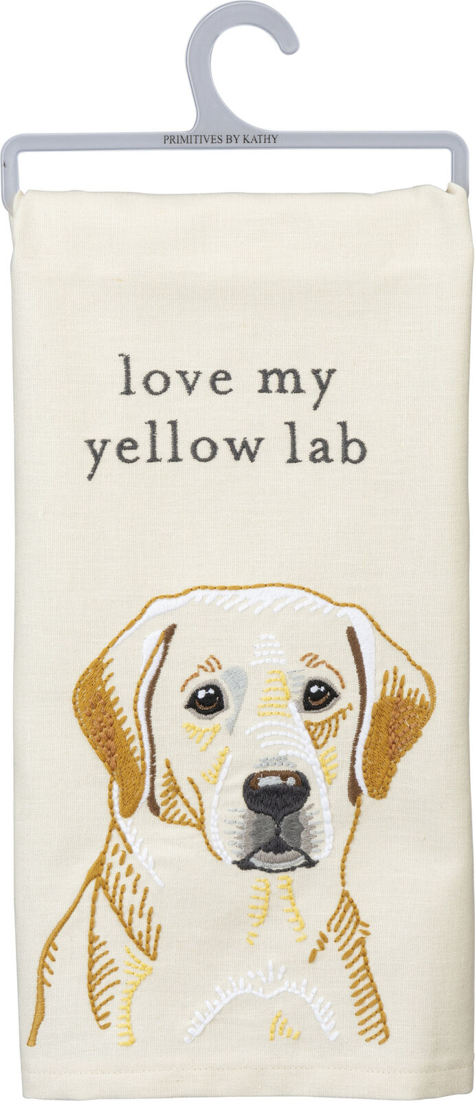 Primitives by Kathy Love My Yellow Lab Dish Towel, 26"