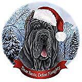 Holiday Pet Gifts Neapolitan Mastiff Blue Cropped Santa Hat Porcelain Ornament