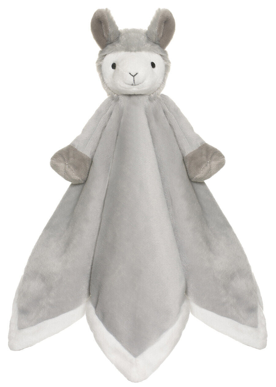 Teddykompaniet Diinglisar Gray Llama Plush Fleece Baby Blanket Snuggler, 13"