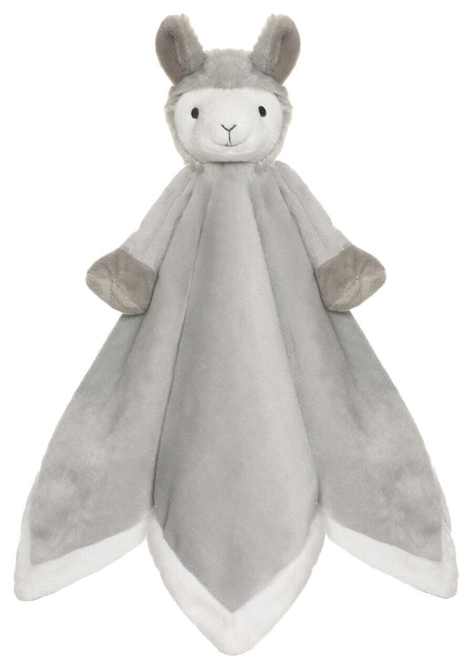 Teddykompaniet Diinglisar Gray Llama Plush Fleece Baby Blanket Snuggler, 13"