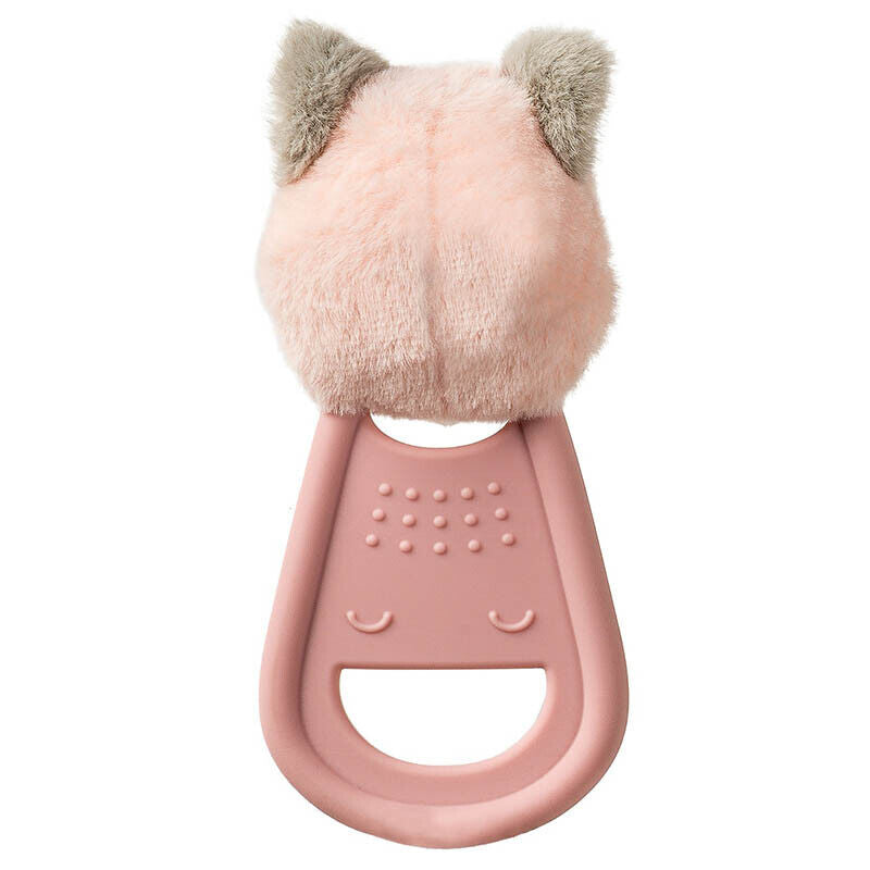 Mary Meyer Teething Toys Simply Silicone Teether with Soft Toy, 6-Inches, Fox