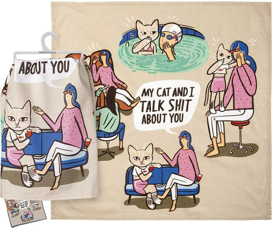 Primitives by Kathy Kitchen Dish Towel - My Cat and I Talk About You