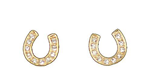 Finishing Touch Clear Crystal Horseshoe Earrings - Gold Finish