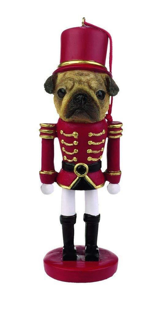 E&S Pets 35358-31 Fawn Pug Nutcracker Soldier Dog Ornament
