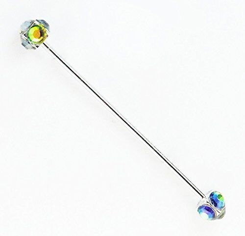 Finishing Touch Collar Bar with Round Meridian Blue Crystal -Gold Finish