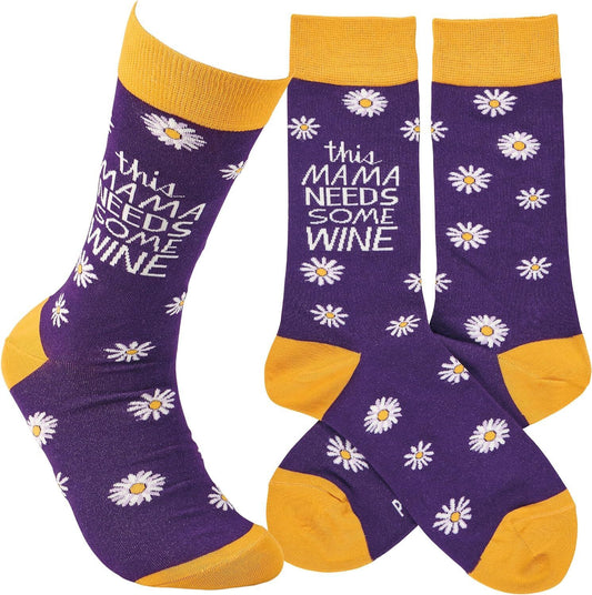 Primitives by Kathy Socks - This Mama Needs Wine, One Size, Unisex