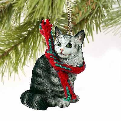 Maine Coon Cat Tiny Miniature One Christmas Ornament Silver - DELIGHTFUL!