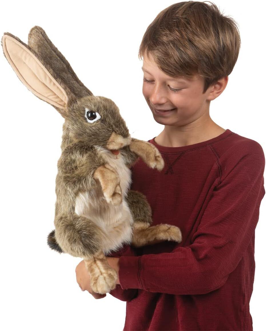 Folkmanis Jack Rabbit Hand Puppet, 15"