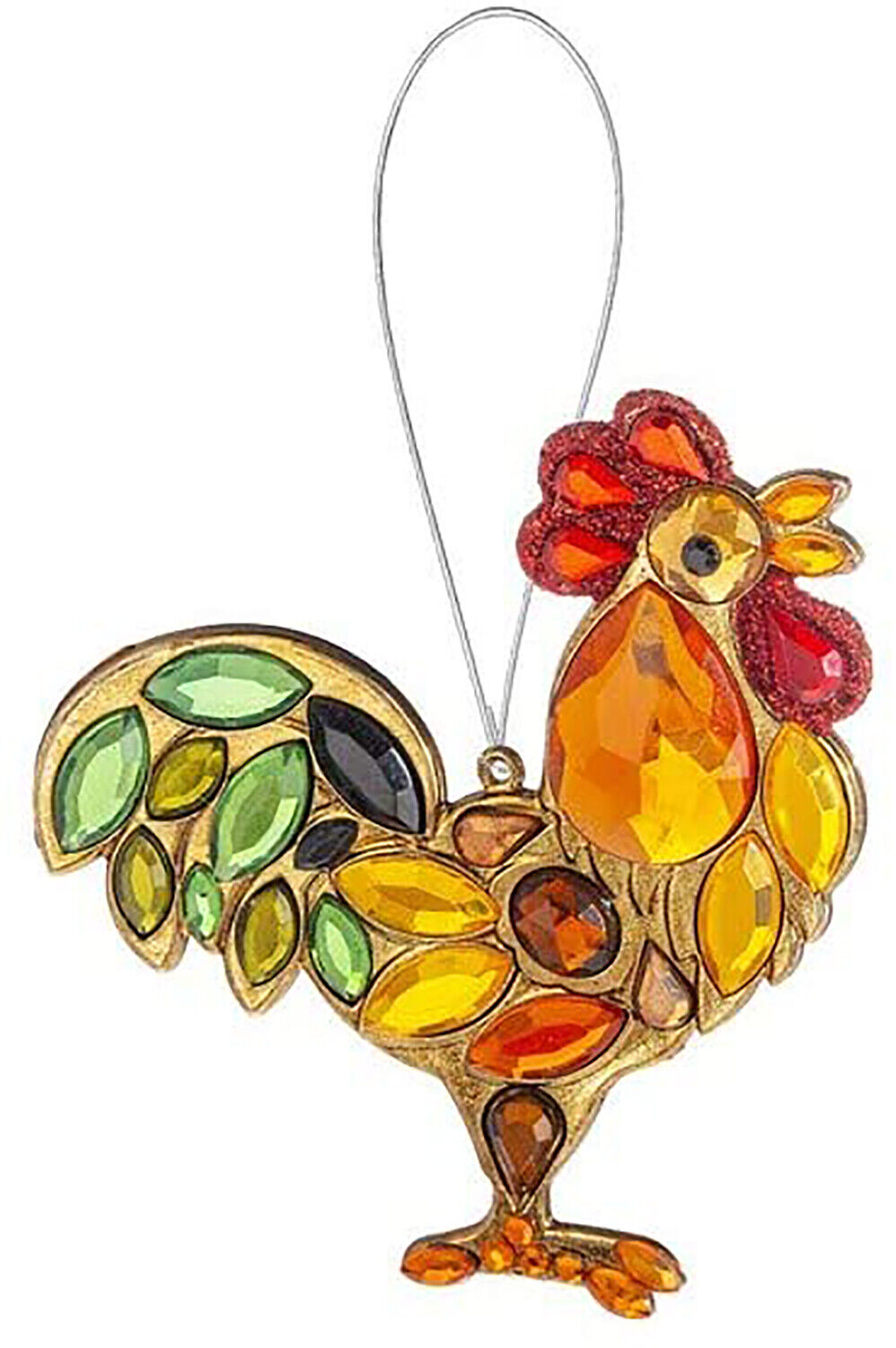 Ganz ACRY-736 Rooster Hanging Ornament, 3-inch, Acrylic