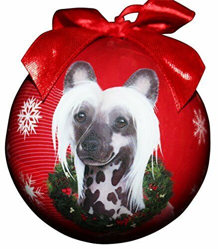 Chinese Crested Christmas Ornament Shatter Proof Ball Easy To Personalize