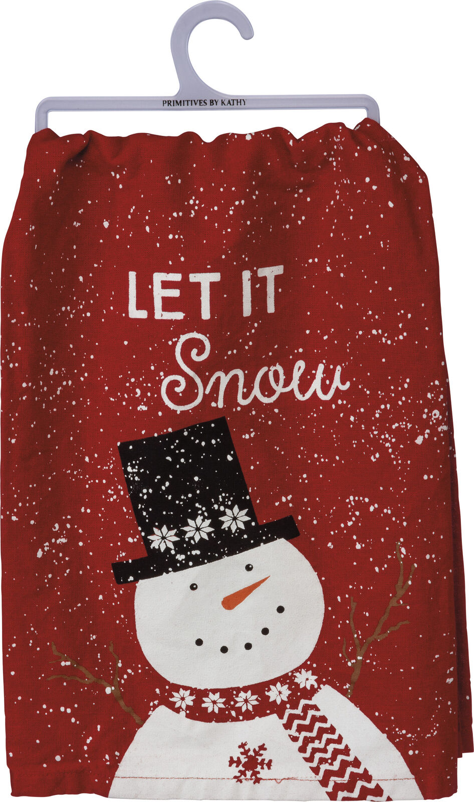 PBK Dish Towel - Let It Snow Red and White Red and White, 28" x 28", One Towel