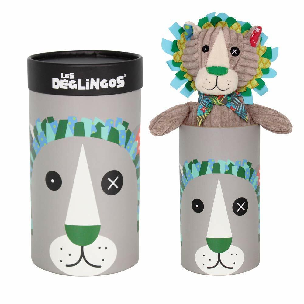 Les Deglingos Big Simply Plush Animal In Tube | Jelekros - Lion, 23cm