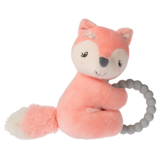 Mary Meyer Soft Baby Rattle with Soothing Teether Ring, 6", Sweet-n-Sassy Fox