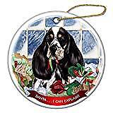 Parti Cocker Spaniel Tri Porcelain Ornament Pet Gift Santa I Can Explain