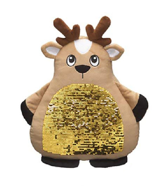 Ganz Holiday Sequin Pillow - Reindeer 14"