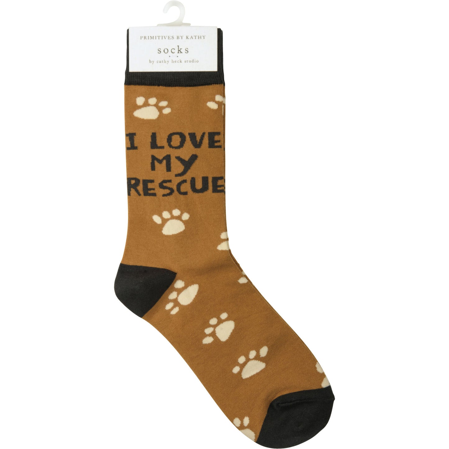 Primitives By Kathy Socks - I Love My Rescue Cat Dog