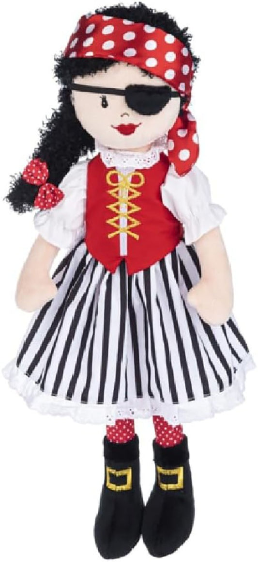 Ganz Shimmer Pirate Priscilla Rag Doll with Black Hair and Eye Patch, 20-inches