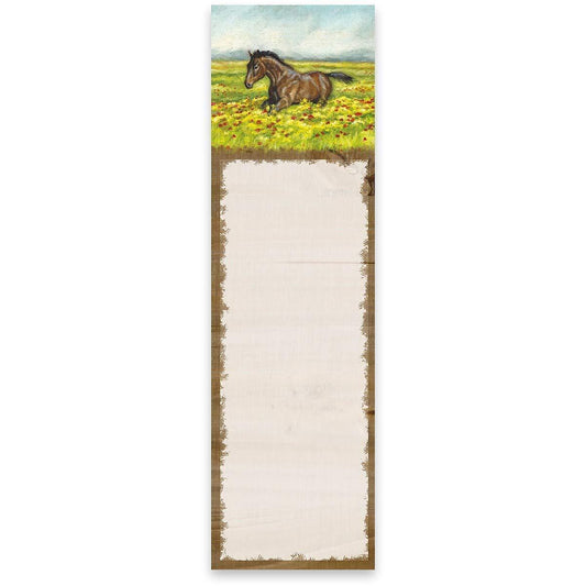 Primitives by Kathy 109182 Horse in Field List Notepad, 9-inch Height
