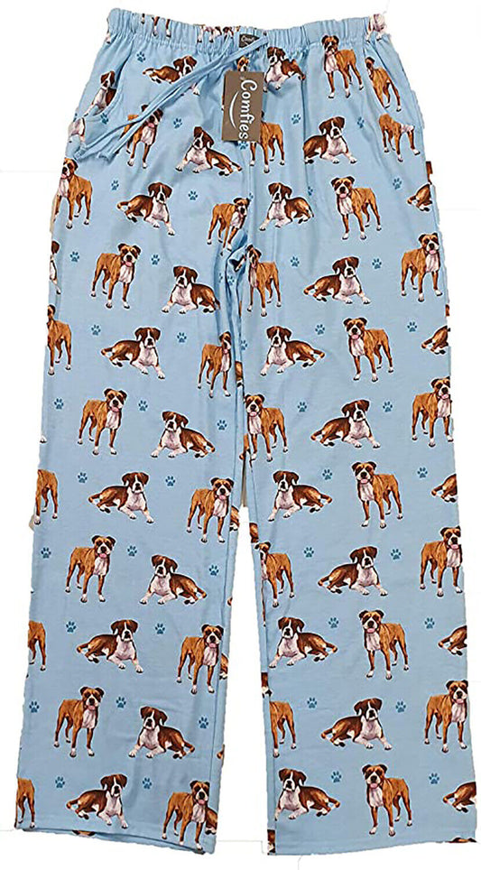 Boxer Unisex Lightweight Cotton Blend Pajama Bottoms- Large