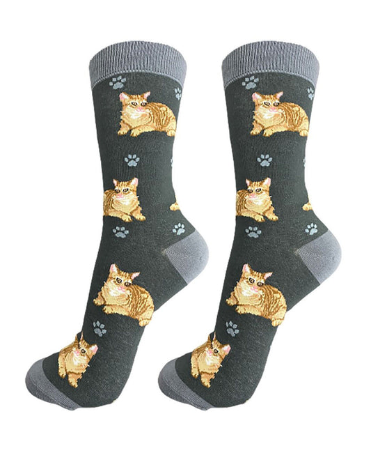 Happy Tails Orange Tabby Cat Lover Socks - One Size Fits Most
