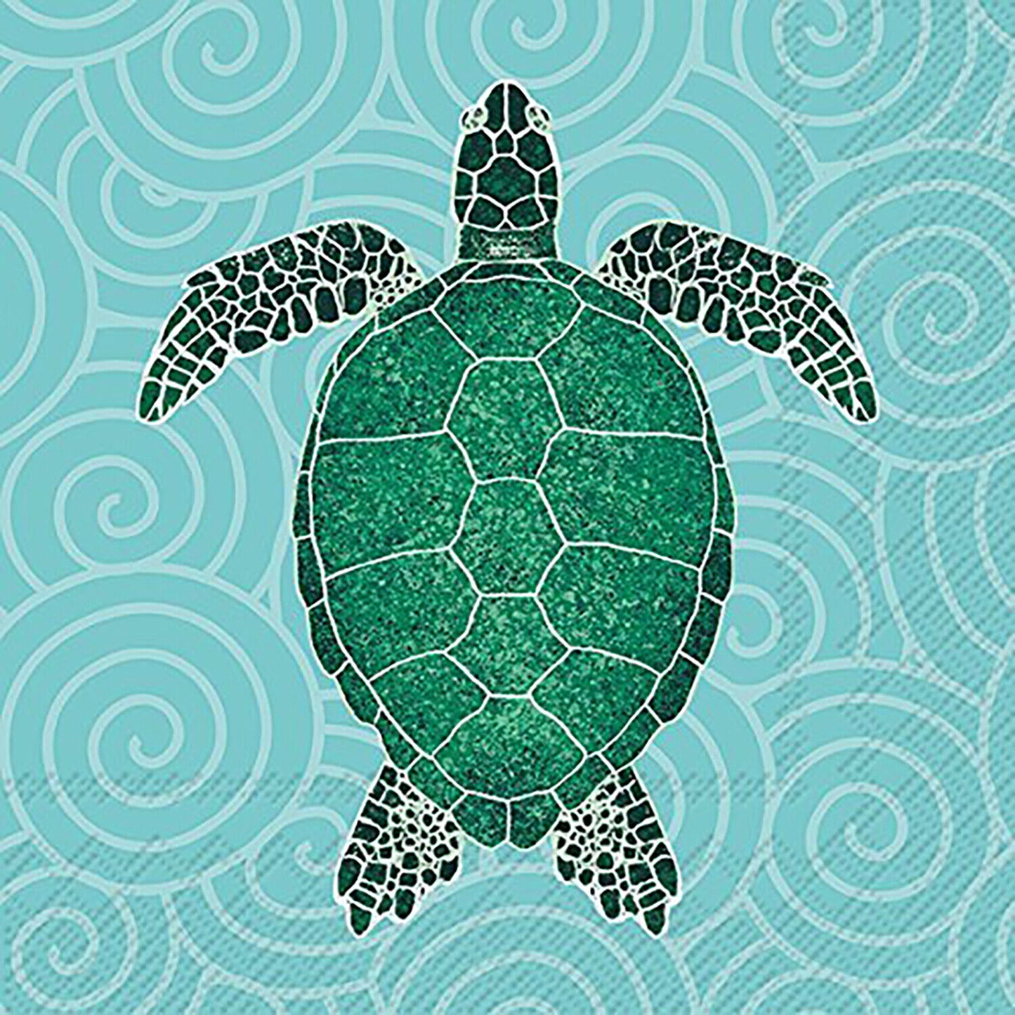 Celebrate Home Tropical 3-Ply Paper Cocktail Napkins, Sea Turtle, 20