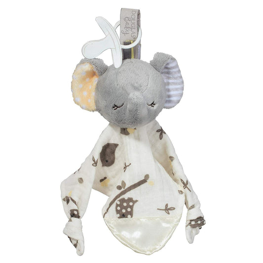 Douglas Baby Joey Gray Elephant Paci Lovey Pacifier Holder